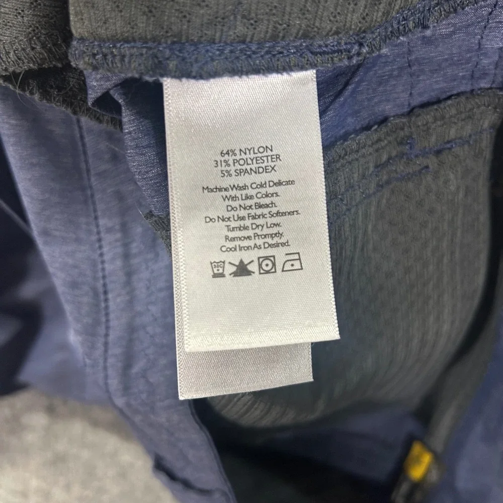 Eddie Bauer Travex Womens Blue Heathered Hiking Shorts Size 10 Stretch Travel